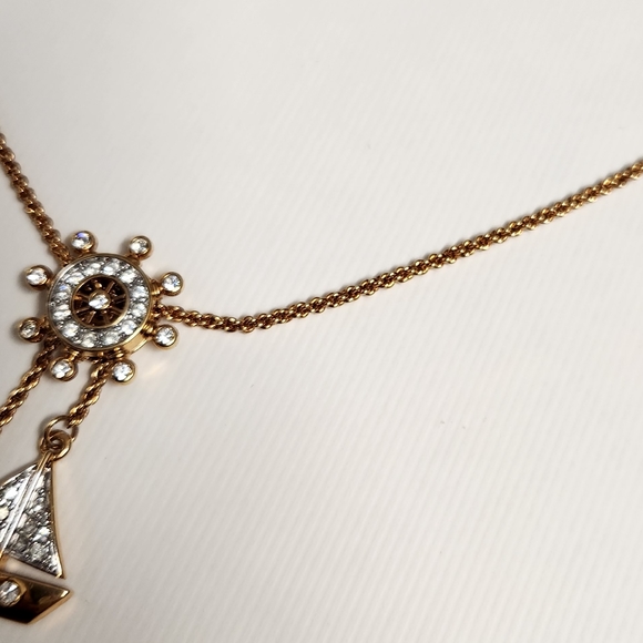Swarovski Anchor Sailboat and Ship Wheel Necklace - Picture 8 of 15